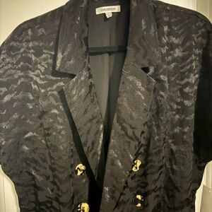 Good American Black and Gray Patterned Blazer